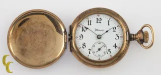 Illinois Watch Company Yellow Gold Filled White