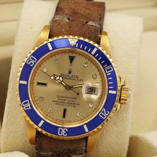 Rolex Submariner 16618 Gold Serti Yellow gold Golden