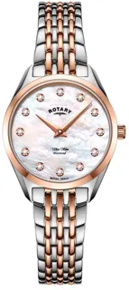 Rotary Ultra Slim LB08012/41/D 27mm Stainless Steel$Rose Gold Plate White