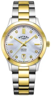 Rotary Oxford LB05521/41 30mm Stainless Steel$Gold PVD White