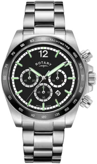 Rotary Henley Chronograph GB05440/04 41mm Stainless steel Black