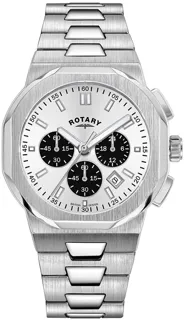 Rotary Regent Chronograph GB05450/59 41mm Stainless steel Silver Sunray