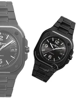 Bell & Ross BR 05 BR05A-BL-CE/SCE Polished and satin-finished black ceramic Black soleil