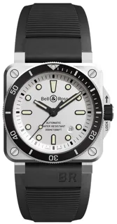 Bell & Ross Instruments BR0392-D-WH-ST/SRB Stainless steel Silver