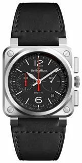 Bell & Ross BR039 BR0394-BLC-ST/SCA 42mm Stainless steel Black