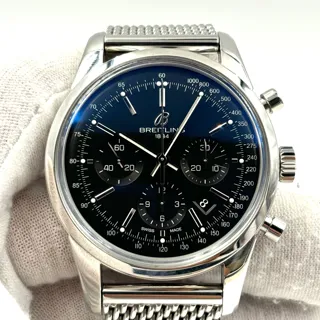 Breitling Transocean Chronograph Stainless steel Black