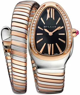 Bulgari Serpenti Tubogas 102098 Rose gold and Stainless steel black opaline