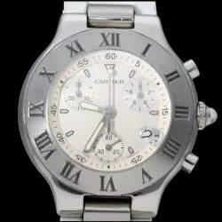 Cartier 21 Chronoscaph W10184U2 38mm Stainless steel White