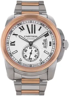 Cartier Calibre de Cartier W7100036 Rose gold and Stainless steel Silver