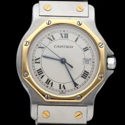 Cartier Santos Ronde 187902 30mm Yellow Gold$Steel White