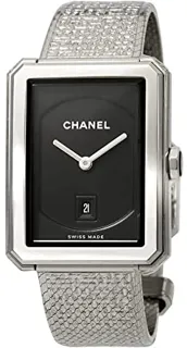 Chanel Tweed Boy-friend H4878 Stainless steel Black