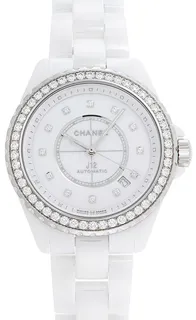 Chanel J12 H7189 high-strength steel$white ceramic White