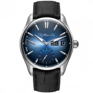 H. Moser & Cie. Pioneer Perpetual Calendar MD 3808-1201 Stainless steel Blue