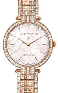 Harry Winston Premier PRNAHM36RR003 36mm 18k Rose Gold$Diamonds Mother of Pearl$Diamonds