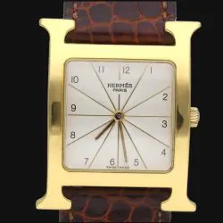 Hermès Heure H MT40235 Gold-plated White