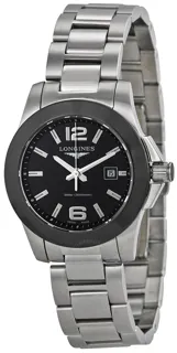 Longines Conquest L3.257.4.56.7 Ceramic and Stainless steel Black