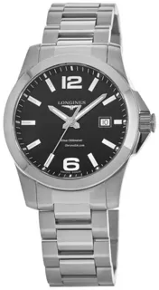 Longines Conquest L3.759.4.58.6 Stainless steel Black