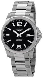 Longines Conquest L3.777.4.58.6 Stainless steel Black