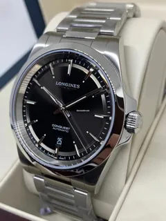 Longines Conquest L38304526 Stainless steel Black