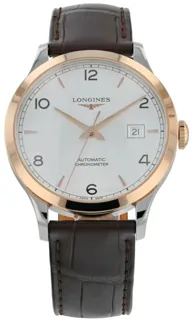 Longines Record L2.820.5.76.2 Rose gold and Stainless steel Silver