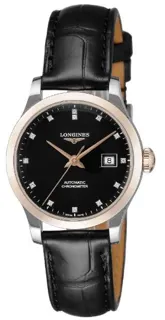 Longines Record L23215572 Rose gold and Stainless steel Black