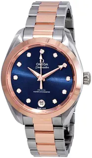 Omega Aqua Terra 220.20.34.20.53.001 Yellow gold and Stainless steel Blue