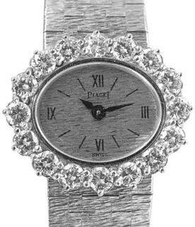 Piaget Oval 3867A6 23mm 18k white gold Silver