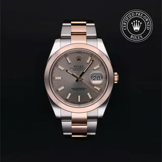 Rolex Datejust 41 126301-0009 Oystersteel and Everose gold Beige