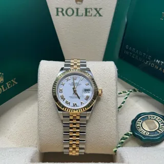 Rolex Lady-Datejust 279173-0023 28mm Yellow gold and Stainless steel White