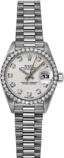 Rolex Lady-Datejust 69139 White gold Silver Sunbeam