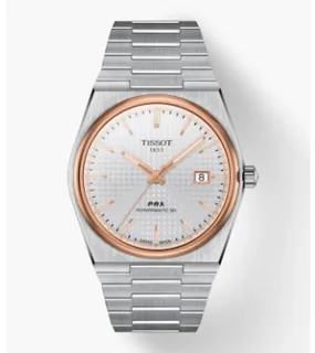 Tissot PRX Powermatic 80 T1374072103100 Rose gold and Stainless steel Silver