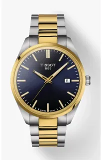 Tissot T-Classic T150.410.22.041.00 Yellow gold and Stainless steel Blue