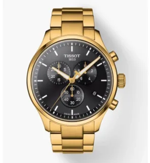 Tissot XL T116.617.33.051.00 45mm Yellow gold and Stainless steel Black