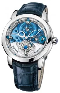 Ulysse Nardin Royal Blue Mystery Tourbillon 799-82 Platinum Skeletonized