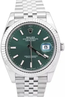 Rolex Datejust 41 126334-0028 White gold and Stainless steel Green