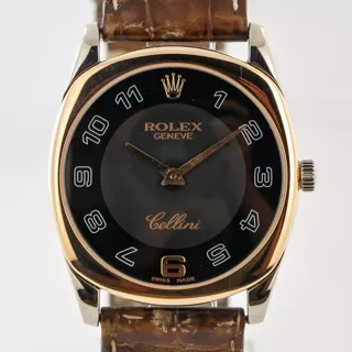 Rolex Cellini Danaos 4233 White gold and Yellow gold Black