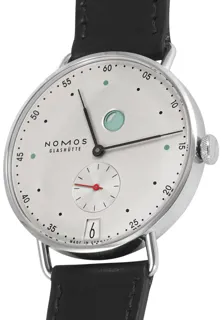 NOMOS Metro date indicator 1101 Stainless steel silver plated white