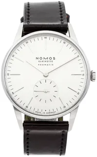 NOMOS Orion Neomatik 341 Stainless steel silver plated white