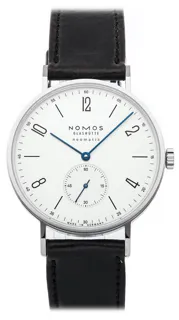 NOMOS Tangente 140 Stainless steel silver plated white