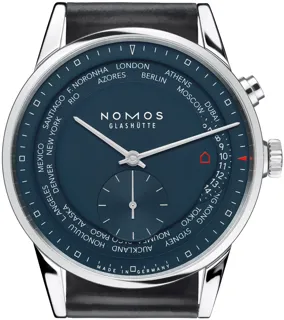 NOMOS Zürich World Time Stainless steel Blue