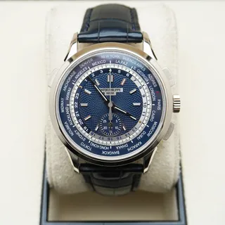 Patek Philippe World Time Chronograph 5930G-001 White gold Blue