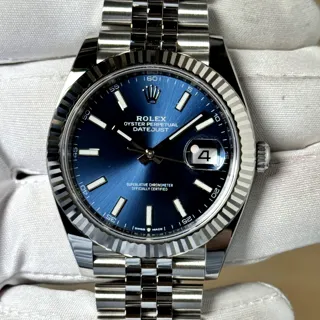 Rolex Datejust 41 126334-0002 White gold and Stainless steel Blue