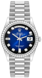 Rolex Day-Date 128349RBR-0010 White gold Blue