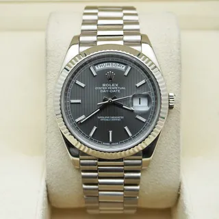 Rolex Day-Date 40 228239 White gold Dark Rhodium Stripe Motif