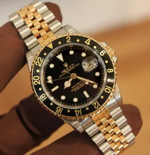 Rolex GMT-Master II 16713 Yellow gold and Stainless steel Black