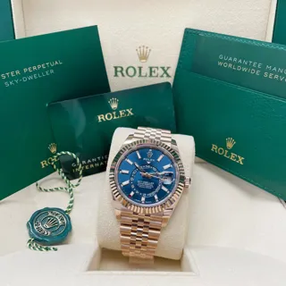 Rolex Sky-Dweller Rose gold Blue