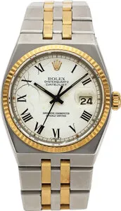 Rolex Datejust Oysterquartz 17013 18k Gold and Stainless steel White