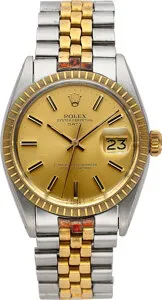 Rolex Oyster Perpetual Date 1505 Stainless steel and 14k yellow gold Champagne