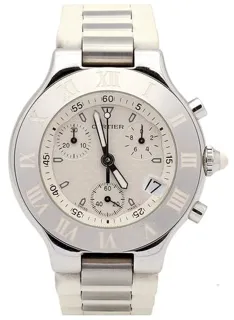 Cartier 21 Chronoscaph 2424 38mm Stainless steel White