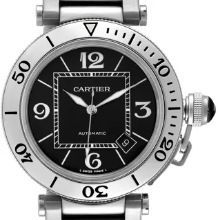 Cartier Pasha Seatimer W31077M7 40.5mm Stainless steel Black